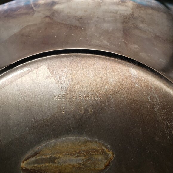 Reed & Barton Silverplate Tray #1706 Ornate Basket Garland Pierced Rim 11" - Picture 3 of 6